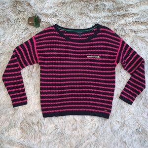 🦋Tommy Hilfiger Magenta/Navy Striped Sweater